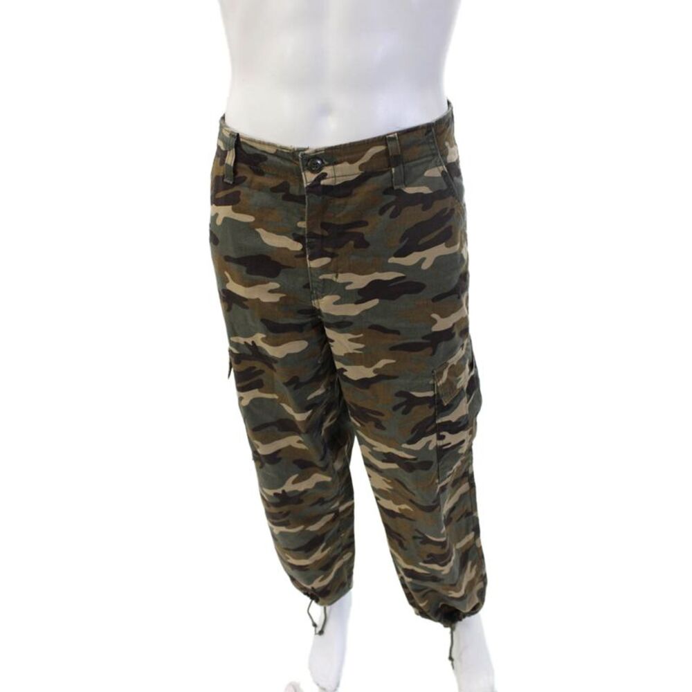 Levis Mens Black Camo Cargo Pants 100% Cotton Button Size 31